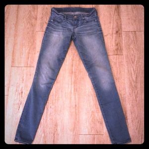 Express light wash jean leggings / jeggings